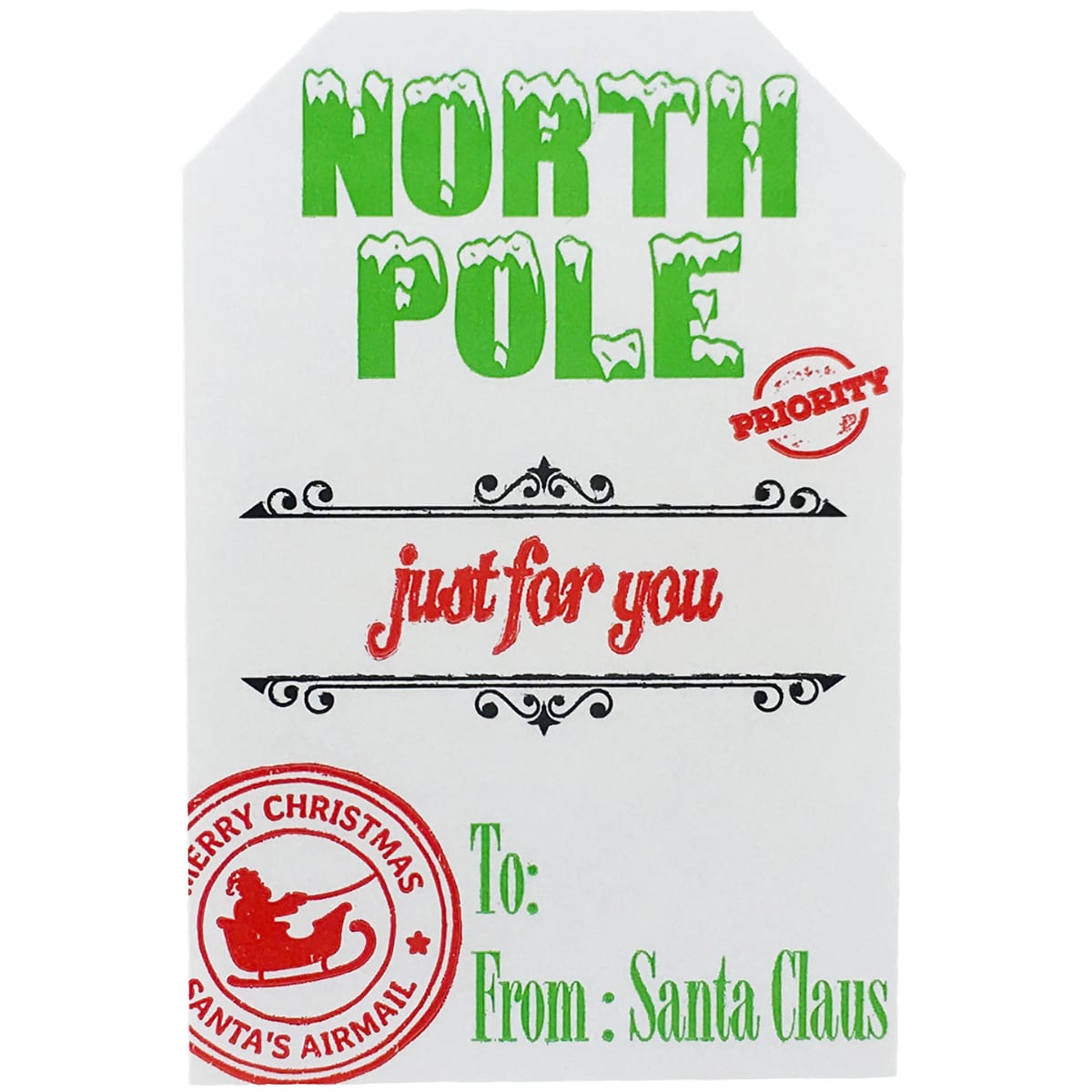 Official Santa Delivery North Pole Gift Tags QTY 100