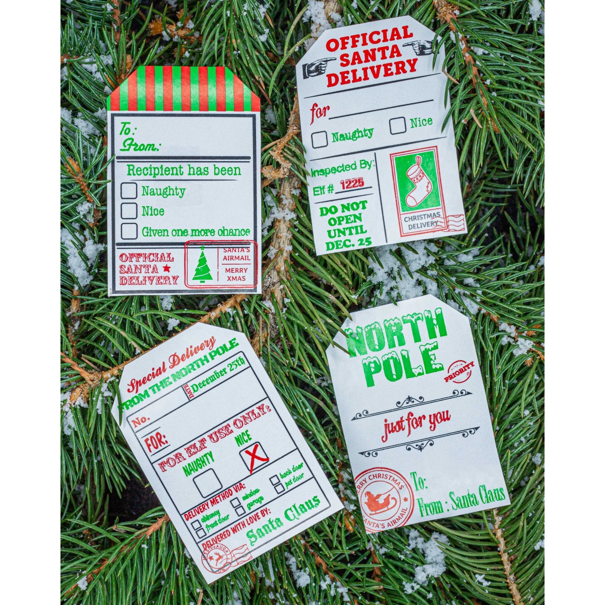 Official Santa Delivery North Pole Gift Tags QTY 100