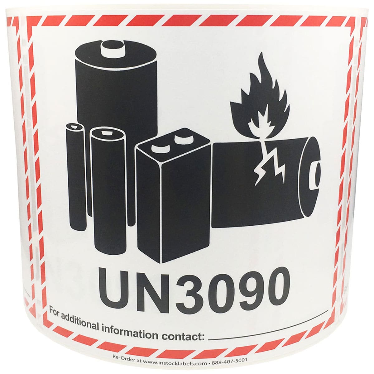 Lithium Ion Battery UN3090 D.O.T. Labels QTY 500