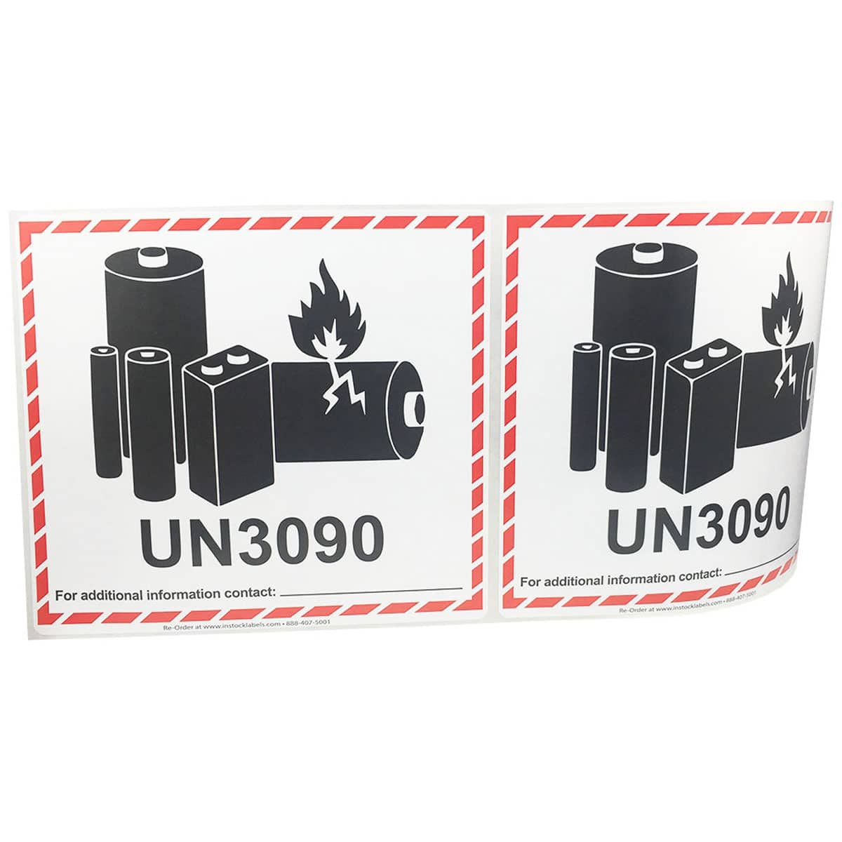 Lithium Ion Battery UN3090 D.O.T. Labels QTY 500