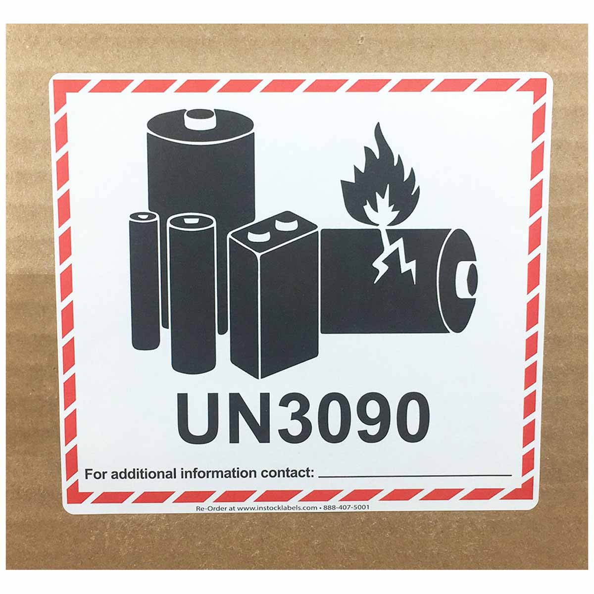 Lithium Ion Battery UN3090 D.O.T. Labels QTY 500