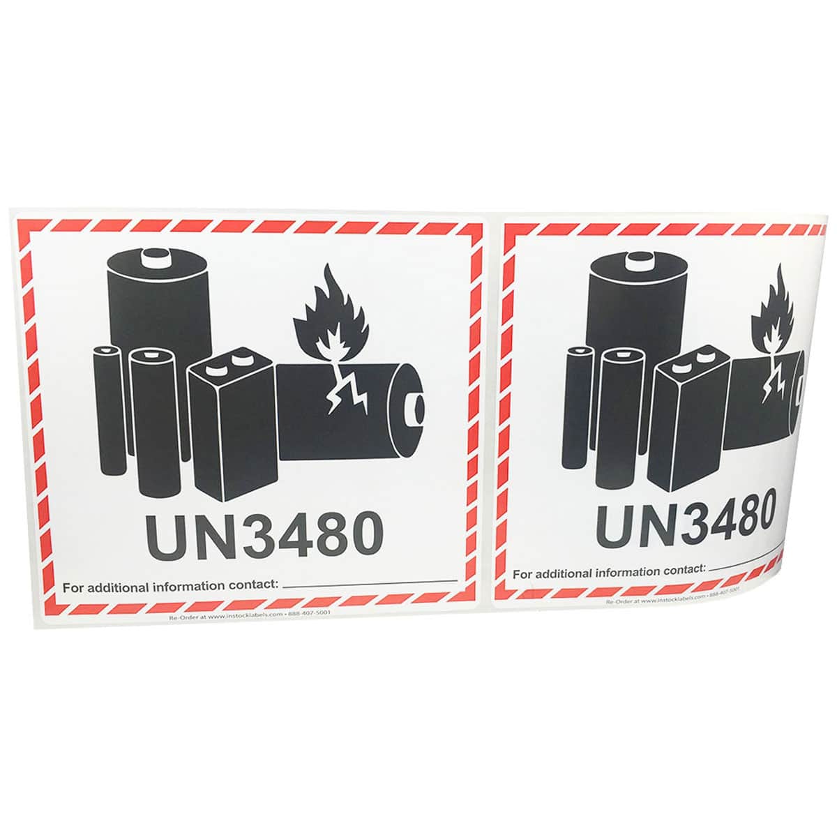 Lithium Ion Battery UN3480 D.O.T. Labels QTY 500 Lithium Ion Battery UN3480 D.O.T. Labels QTY 500