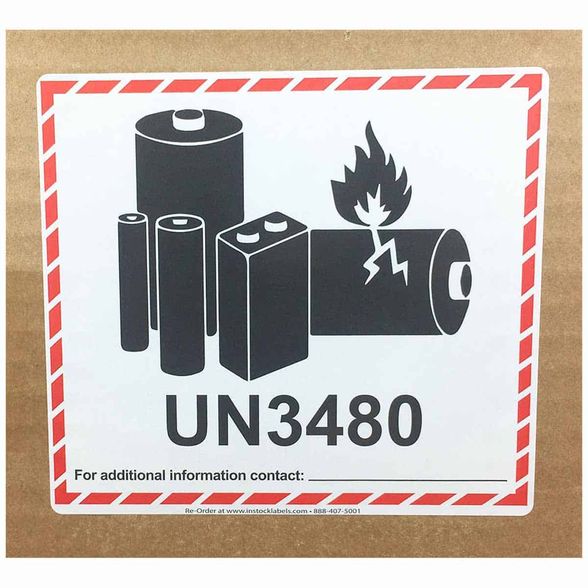 Lithium Ion Battery UN3480 D.O.T. Labels QTY 500 Lithium Ion Battery UN3480 D.O.T. Labels QTY 500