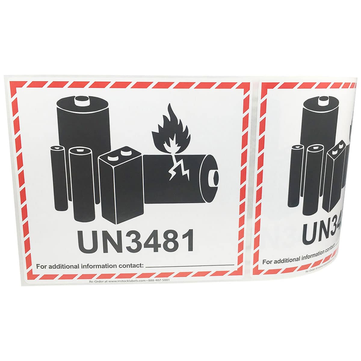 Lithium Ion Battery UN3481 D.O.T. Labels QTY 500 Lithium Ion Battery UN3481 D.O.T. Labels QTY 500