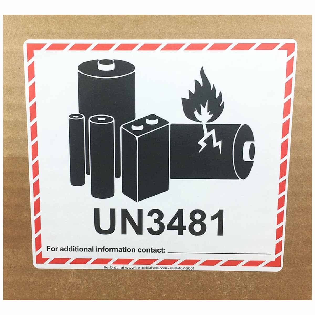 Lithium Ion Battery UN3481 D.O.T. Labels QTY 500 Lithium Ion Battery UN3481 D.O.T. Labels QTY 500