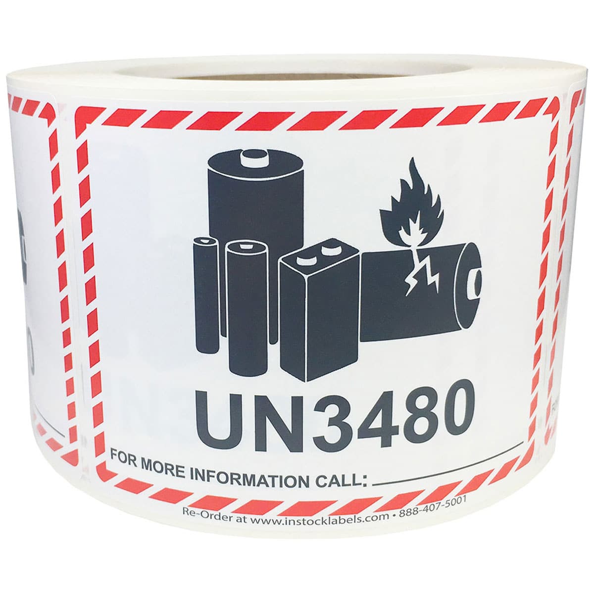 Caution Lithium Battery UN3480 For More Info Call Warning Labels QTY 500 Caution Lithium Battery UN3480 For More Info Call Warning Labels QTY 500