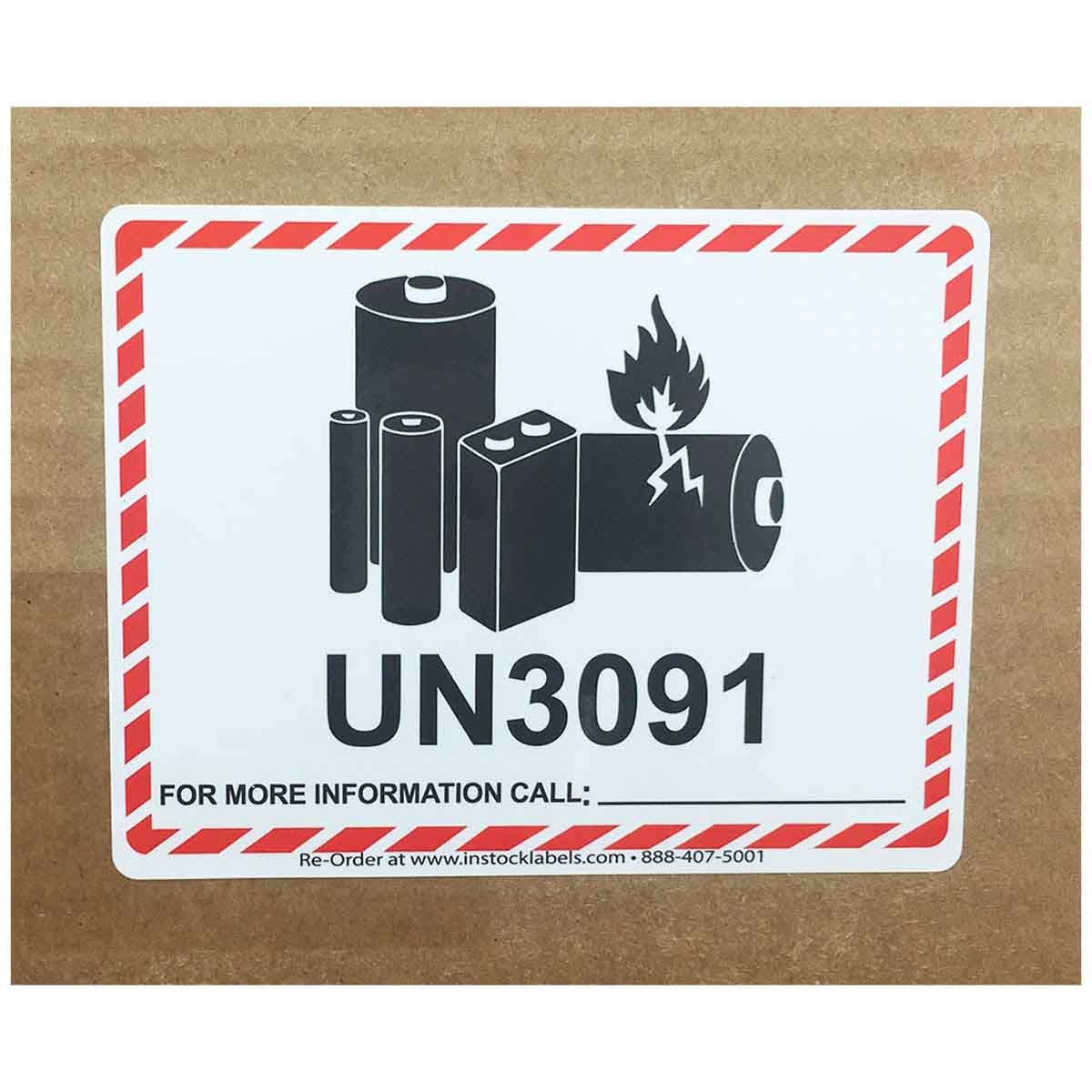 Caution Lithium Battery UN3091 Warning Labels QTY 500 Caution Lithium Battery UN3091 Warning Labels QTY 500