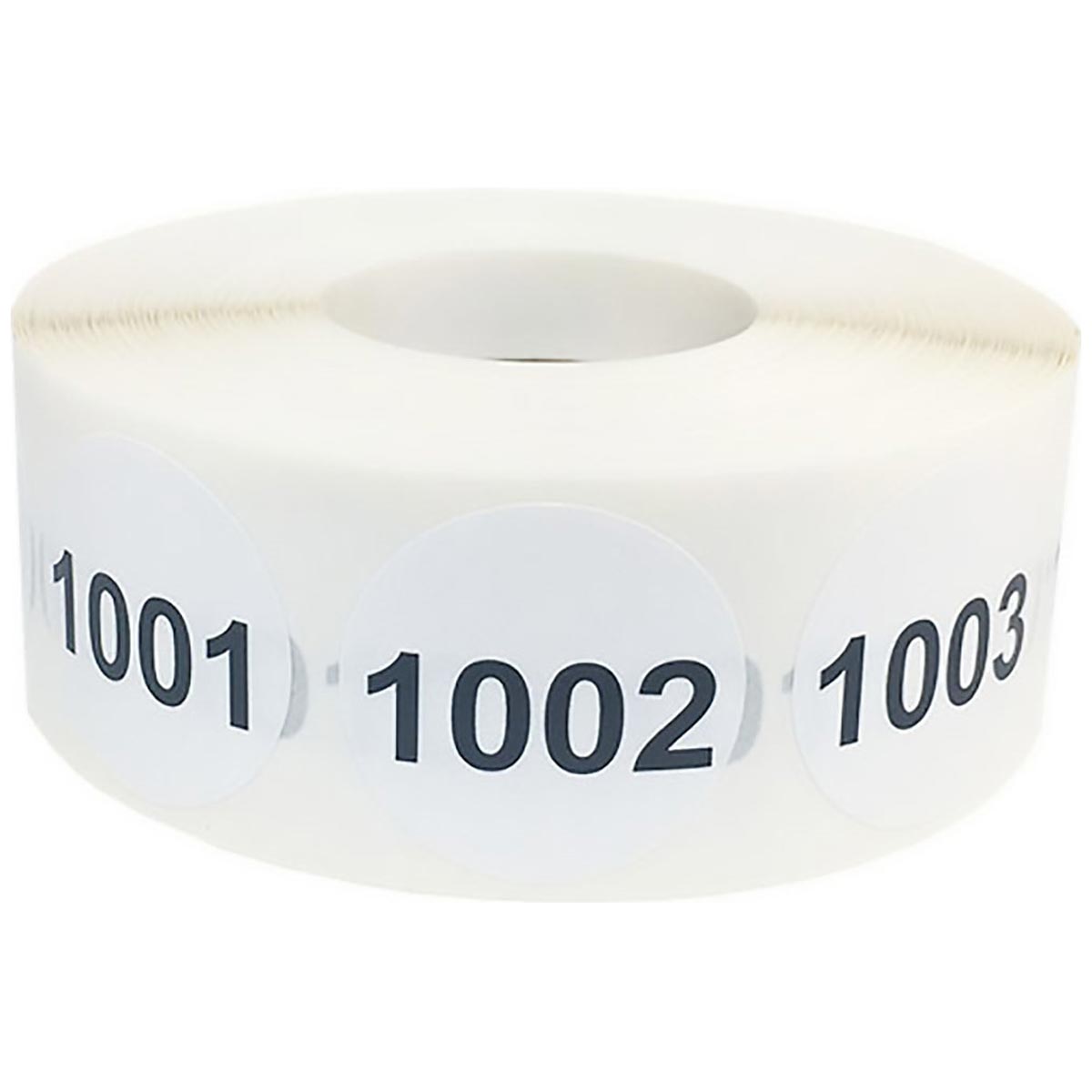 Consecutive Number Stickers 1,001 - 2,000 | 1" Round QTY 500