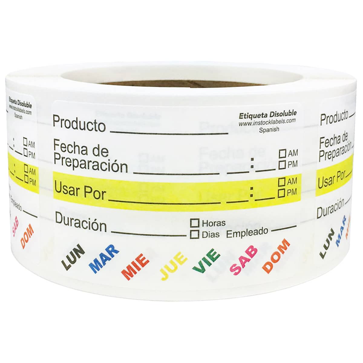 Spanish Dissolvable Food Rotation Labels 2 x 3" QTY 500 Spanish Dissolvable Food Rotation Labels 2 x 3" QTY 500