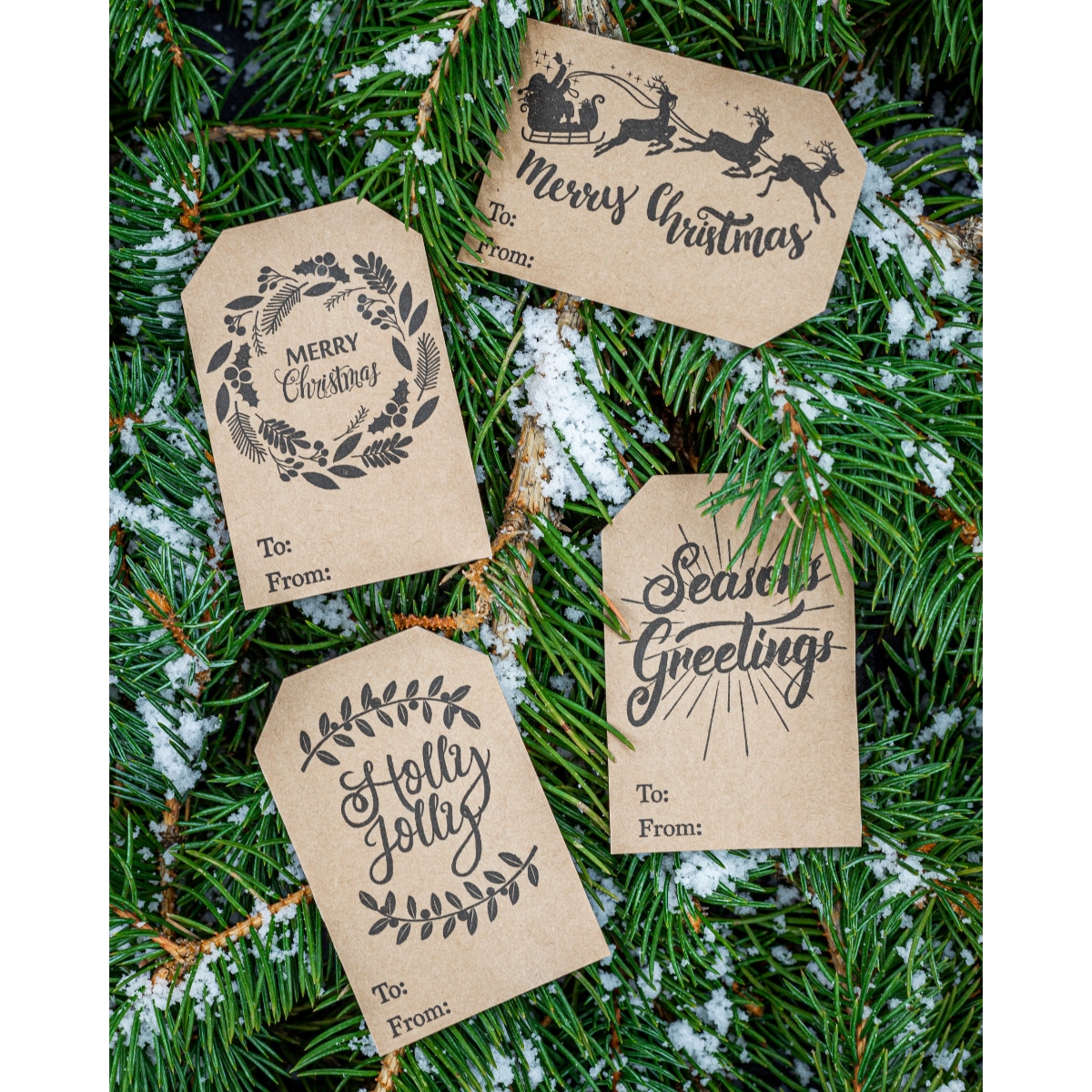 Kraft Farmhouse Style Christmas Gift Tags QTY 100 Kraft Farmhouse Style Christmas Gift Tags QTY 100