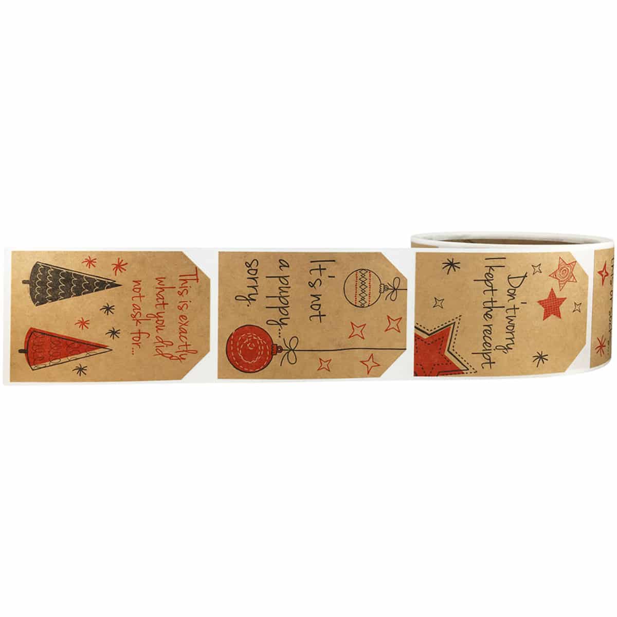 Funny Christmas Gift Tags on Kraft QTY 100