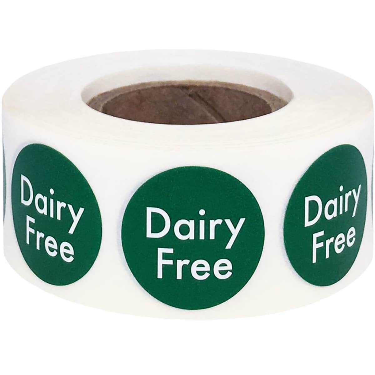 Dairy Free Stickers Small Round Green Labels QTY 500
