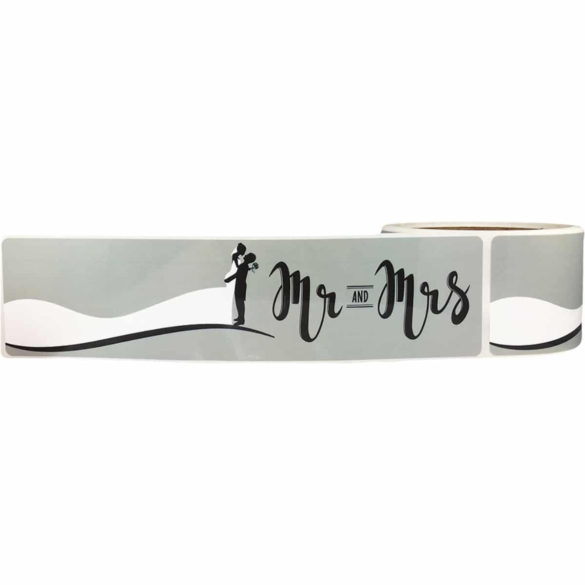 Mr. and Mrs. Silhouette Water Bottle Labels - Holiday QTY 50