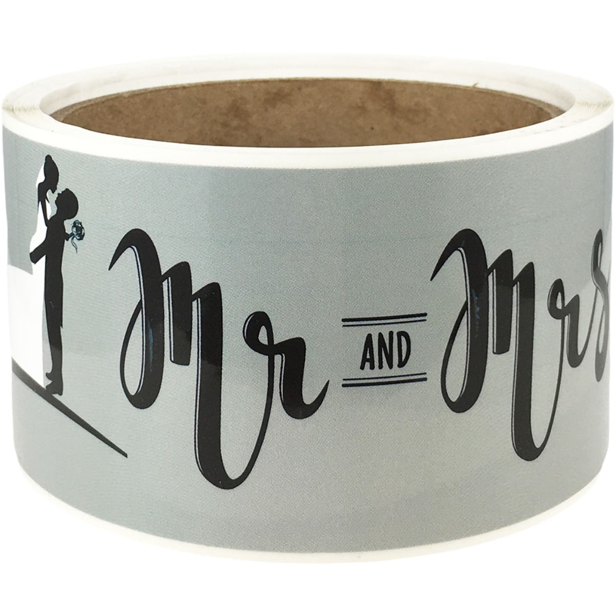 Mr. and Mrs. Silhouette Water Bottle Labels - Holiday QTY 50