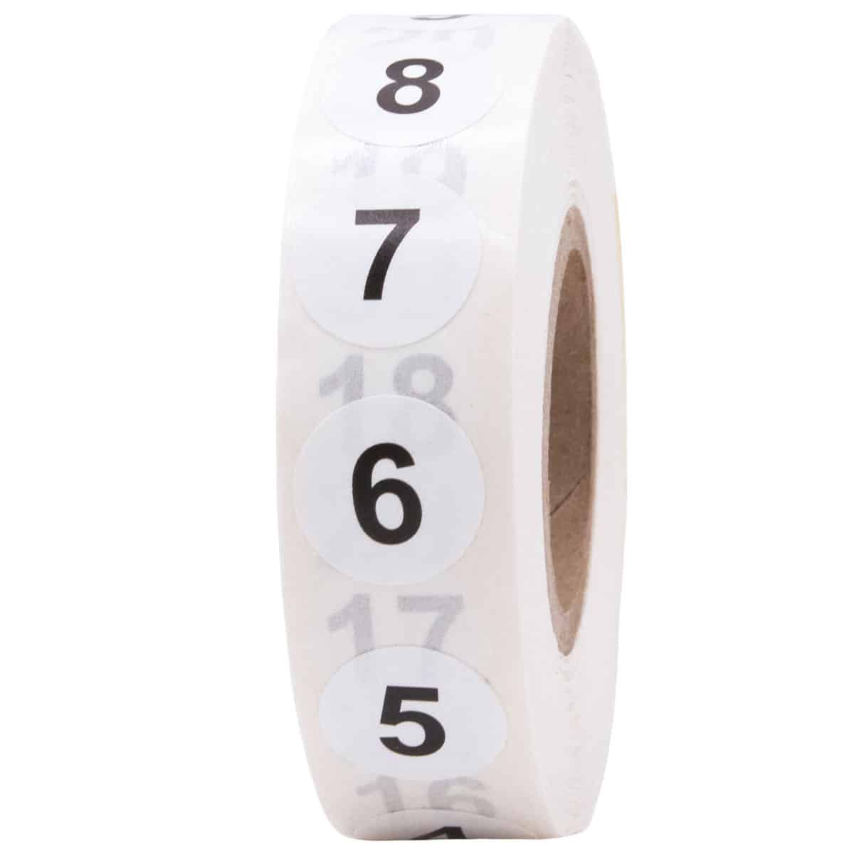 Consecutive Number Stickers 1 - 50 Small 1/2" inch Round QTY 1,000 Consecutive Number Stickers 1 - 50 Small 1/2" inch Round QTY 1,000