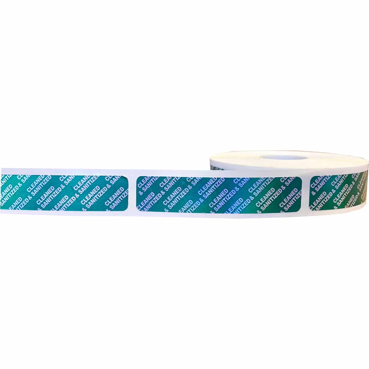 Cleaned And Sanitized Green Metallic Plastic Tamper Labels | 0.75" X 3.5" QTY 500 Cleaned And Sanitized Green Metallic Plastic Tamper Labels | 0.75" X 3.5" QTY 500