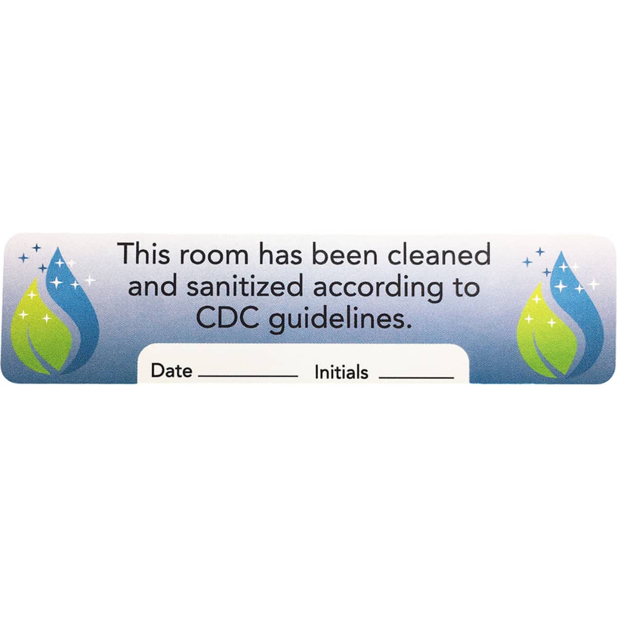 This Room Has Been Cleaned And Sanitized | Removable Adhesive Labels 1" x 4" QTY 500 This Room Has Been Cleaned And Sanitized | Removable Adhesive Labels 1" x 4" QTY 500