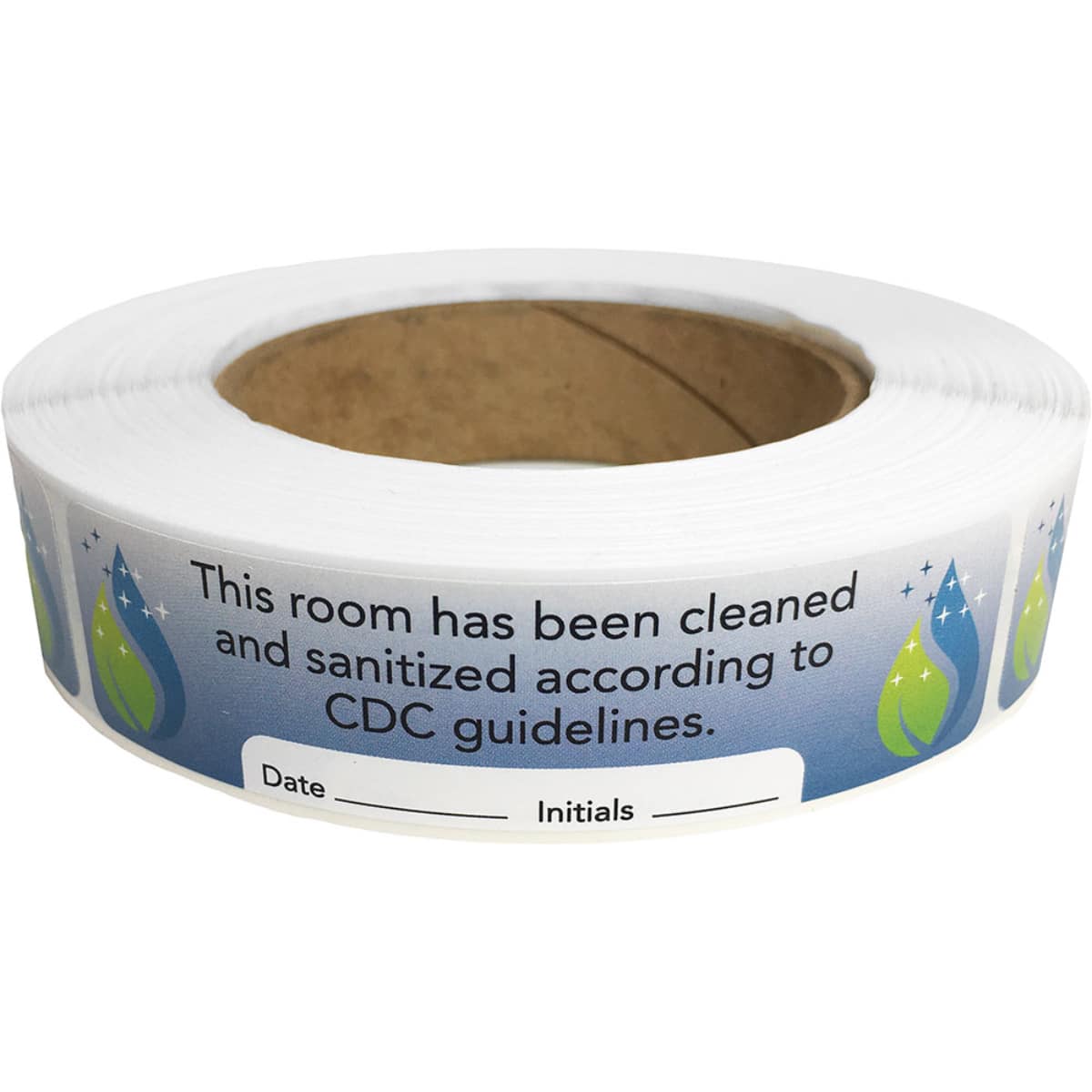 This Room Has Been Cleaned And Sanitized | Removable Adhesive Labels 1" x 4" QTY 500 This Room Has Been Cleaned And Sanitized | Removable Adhesive Labels 1" x 4" QTY 500