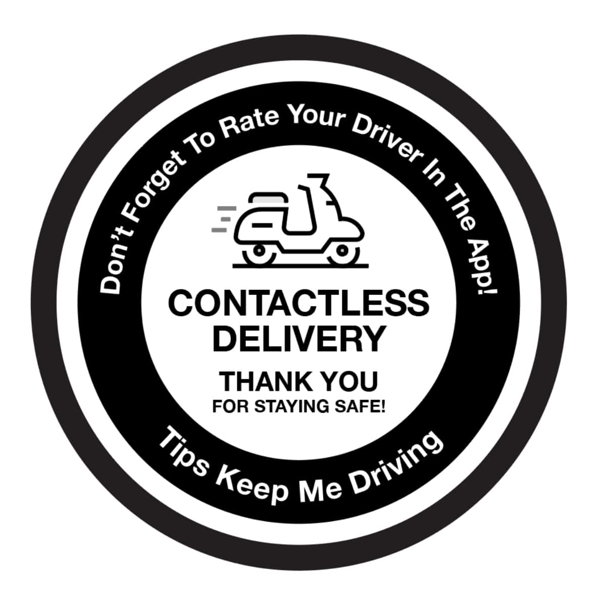 Contactless Food Delivery Rate Your Driver Labels QTY 500 Contactless Food Delivery Rate Your Driver Labels QTY 500