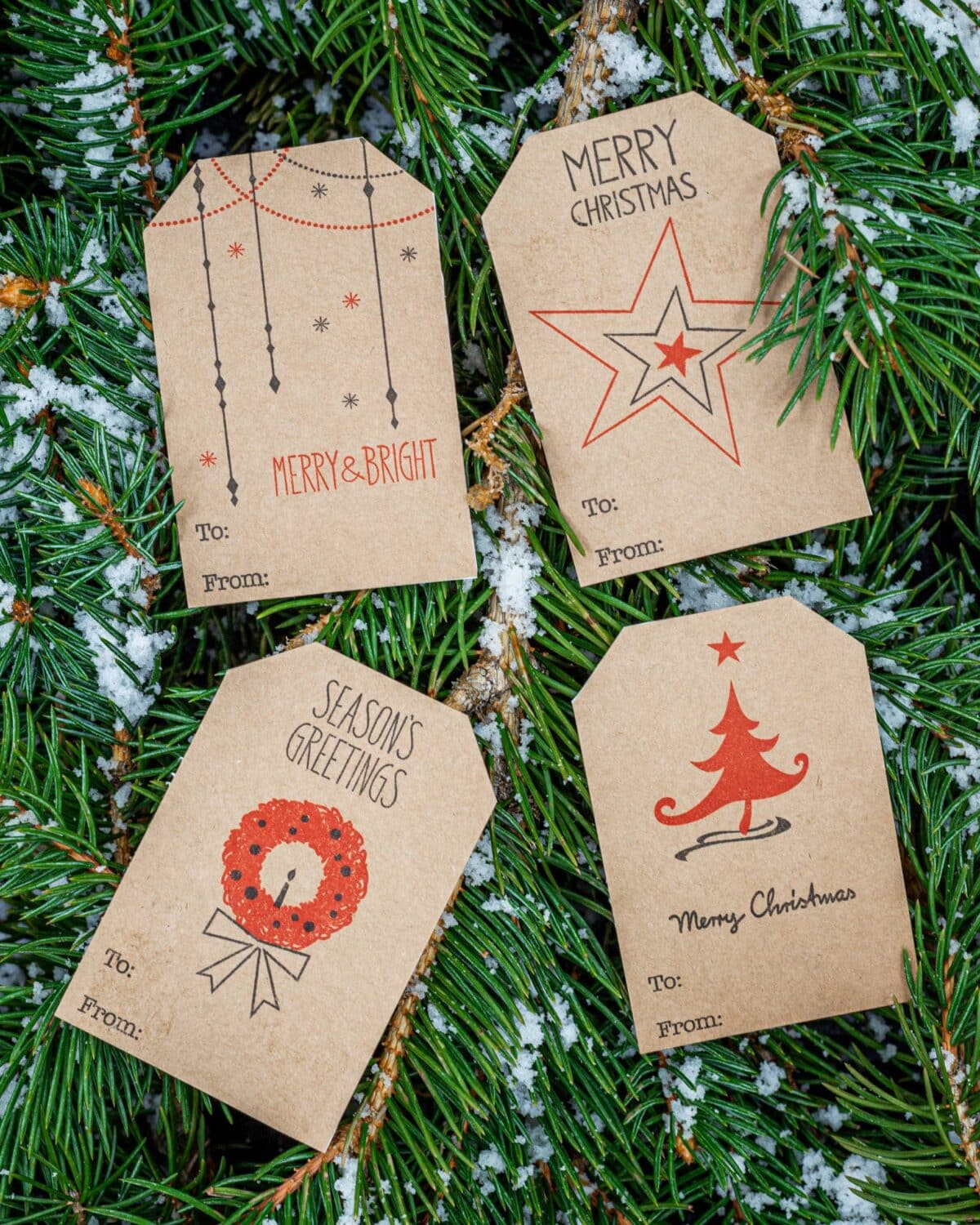Minimalist Kraft Merry Christmas Gift Tags QTY 100 Minimalist Kraft Merry Christmas Gift Tags QTY 100