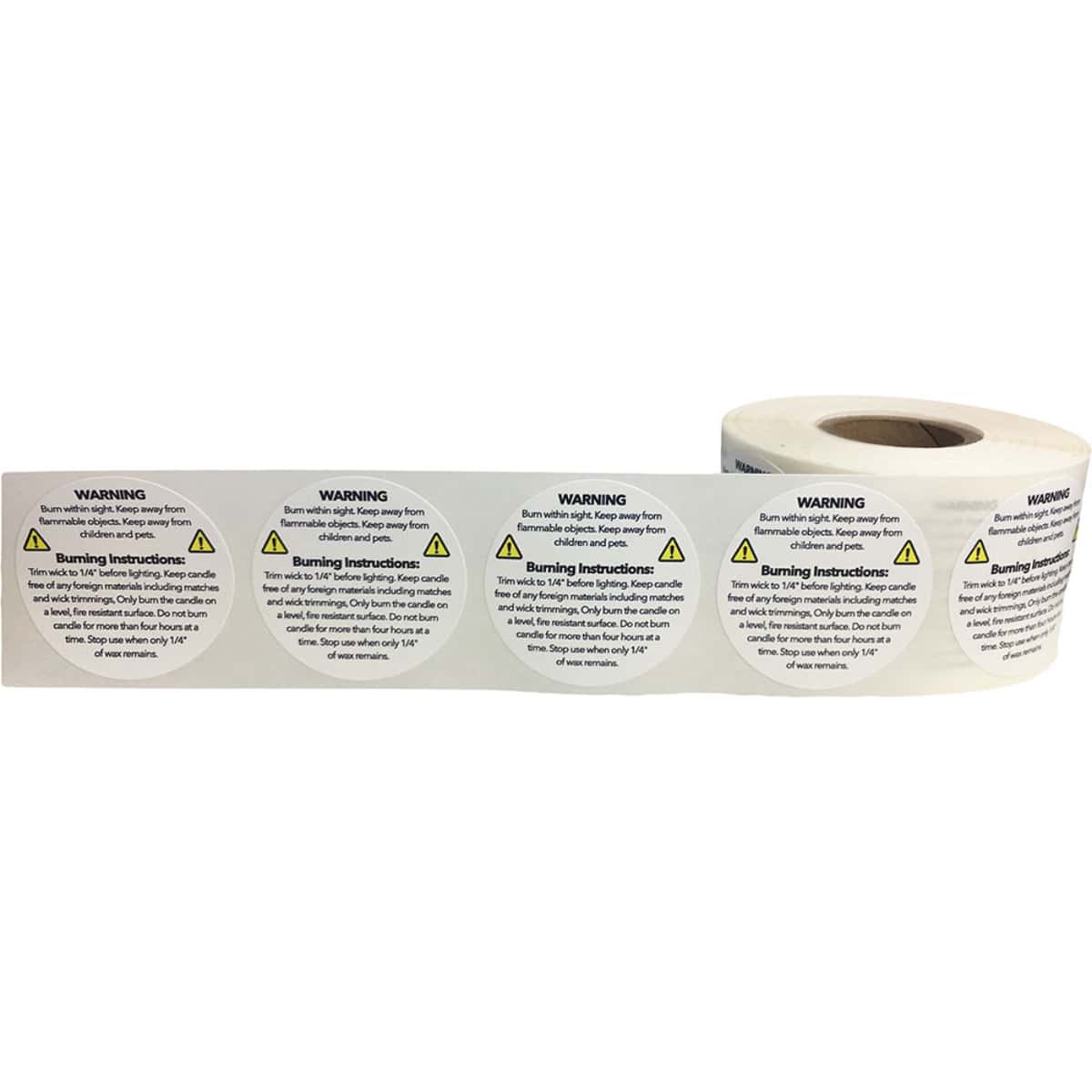 Candle Warning Burning Instruction Labels QTY 500
