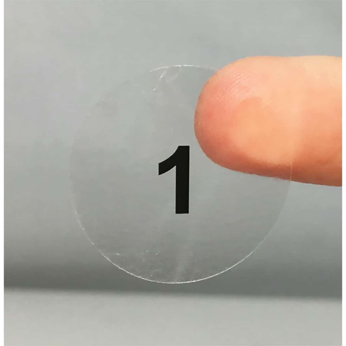 Ultra Clear Consecutive Number Stickers 1 - 1000 | 1" Inch Round QTY 1,000