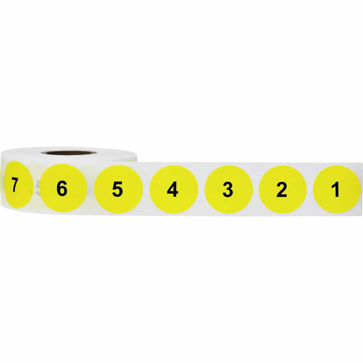1-1000 Consecutive Number Labels | 1" Round Yellow and Black