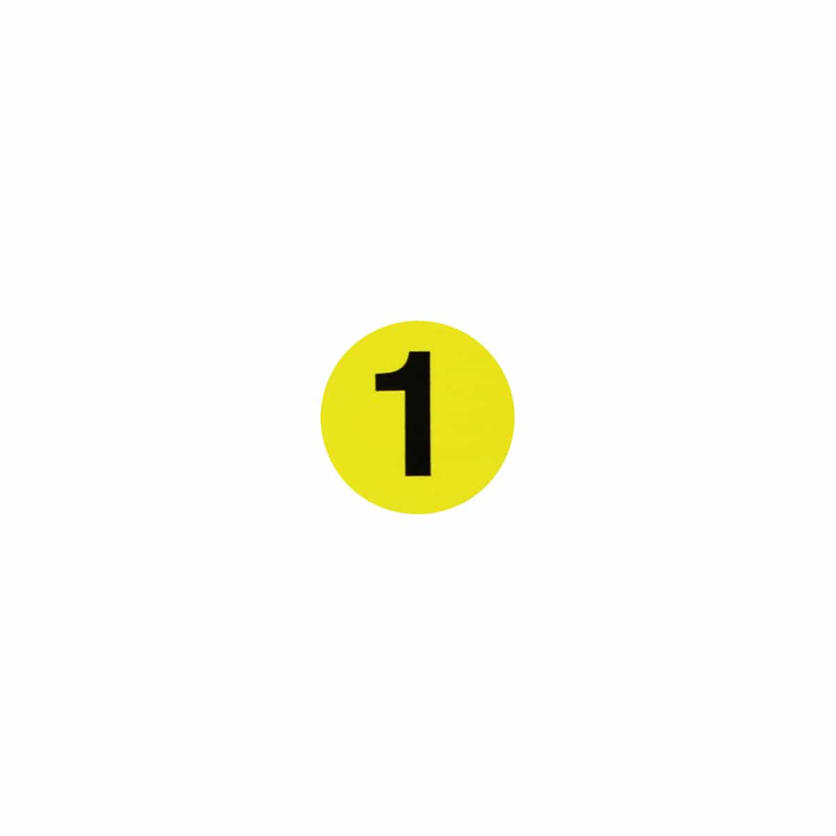 Number 1 Labels | Yellow and Black Small 1/2″ Round QTY 1,000