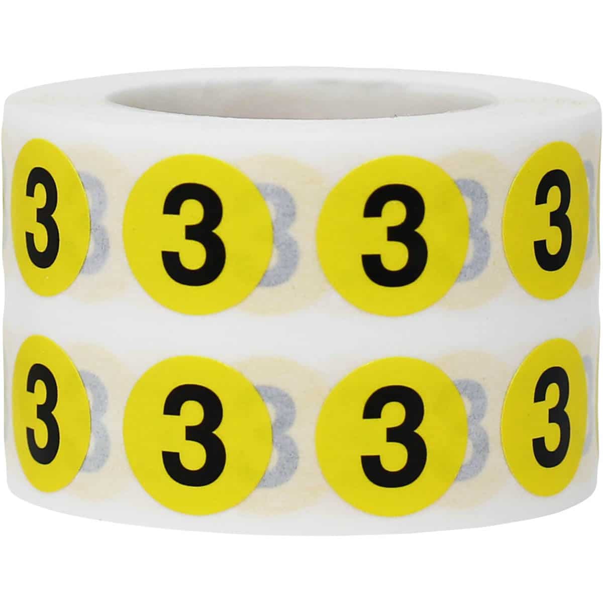 Number 3 Labels | Yellow and Black Small 1/2″ Round QTY 1,000 Number 3 Labels | Yellow and Black Small 1/2″ Round QTY 1,000