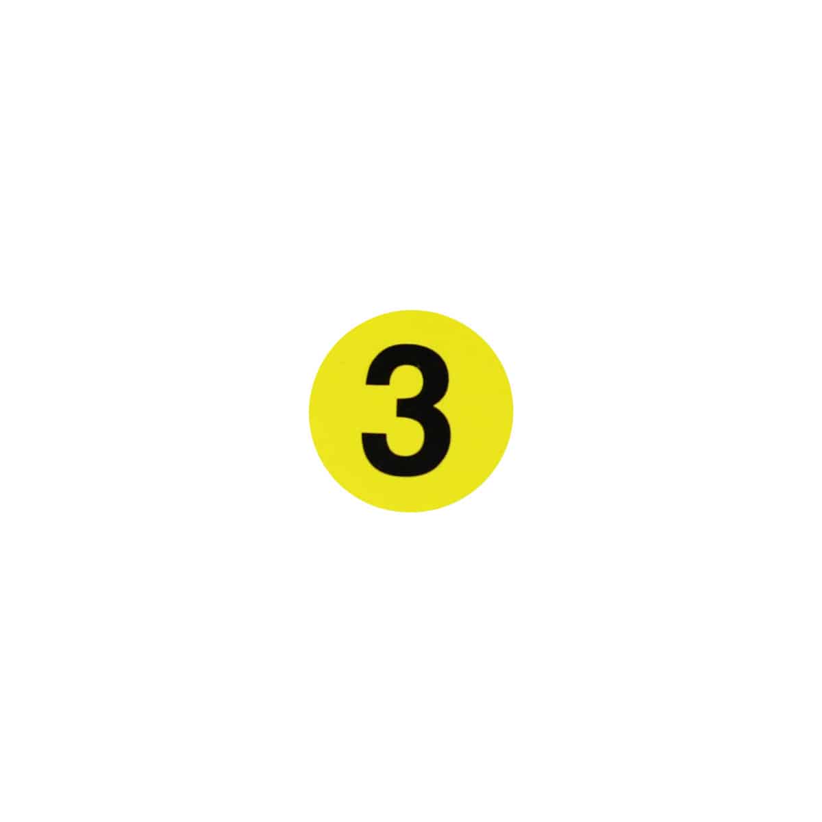 Number 3 Labels | Yellow and Black Small 1/2″ Round QTY 1,000 Number 3 Labels | Yellow and Black Small 1/2″ Round QTY 1,000