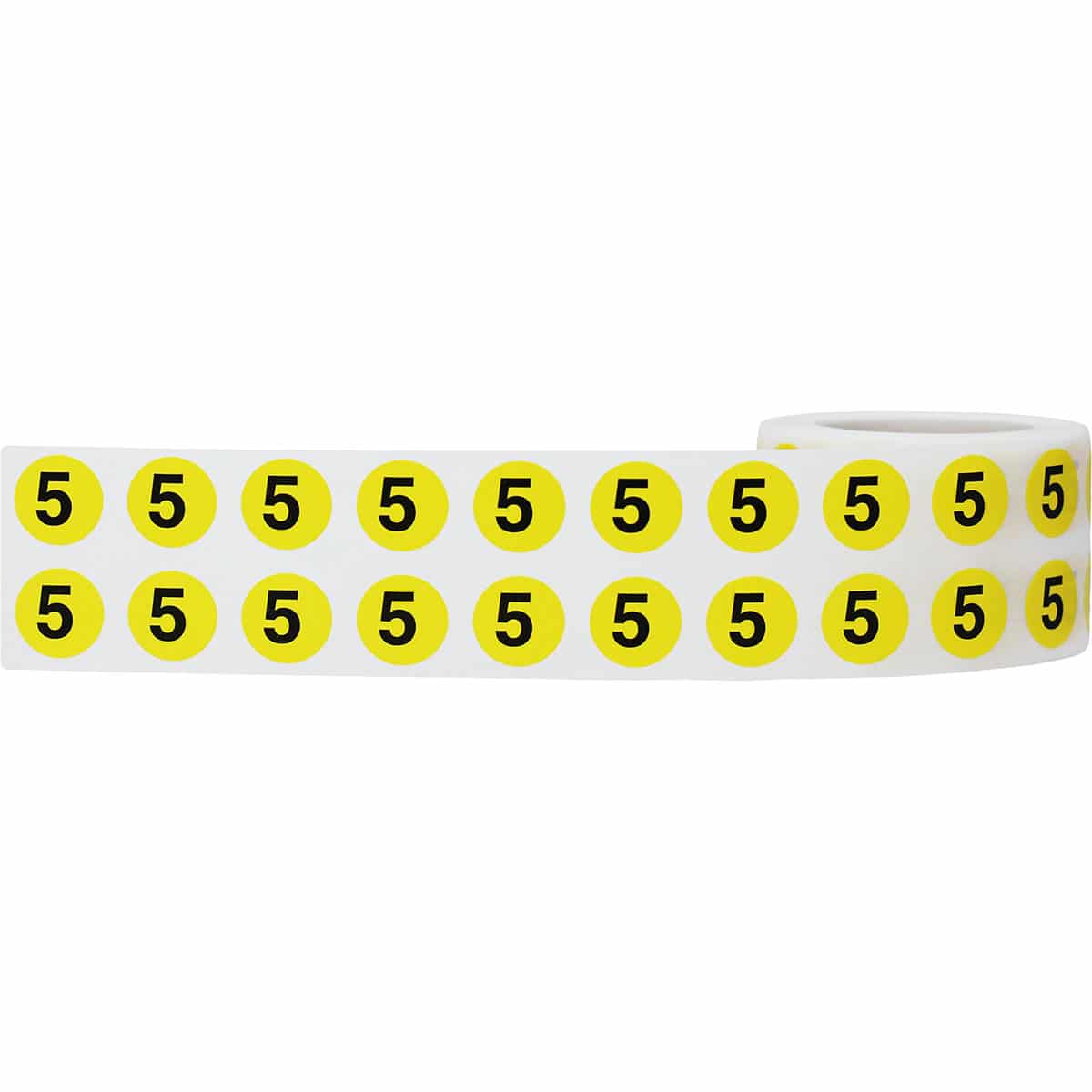 Number 5 Labels | Yellow and Black Small 1/2″ Round QTY 1,000 Number 5 Labels | Yellow and Black Small 1/2″ Round QTY 1,000