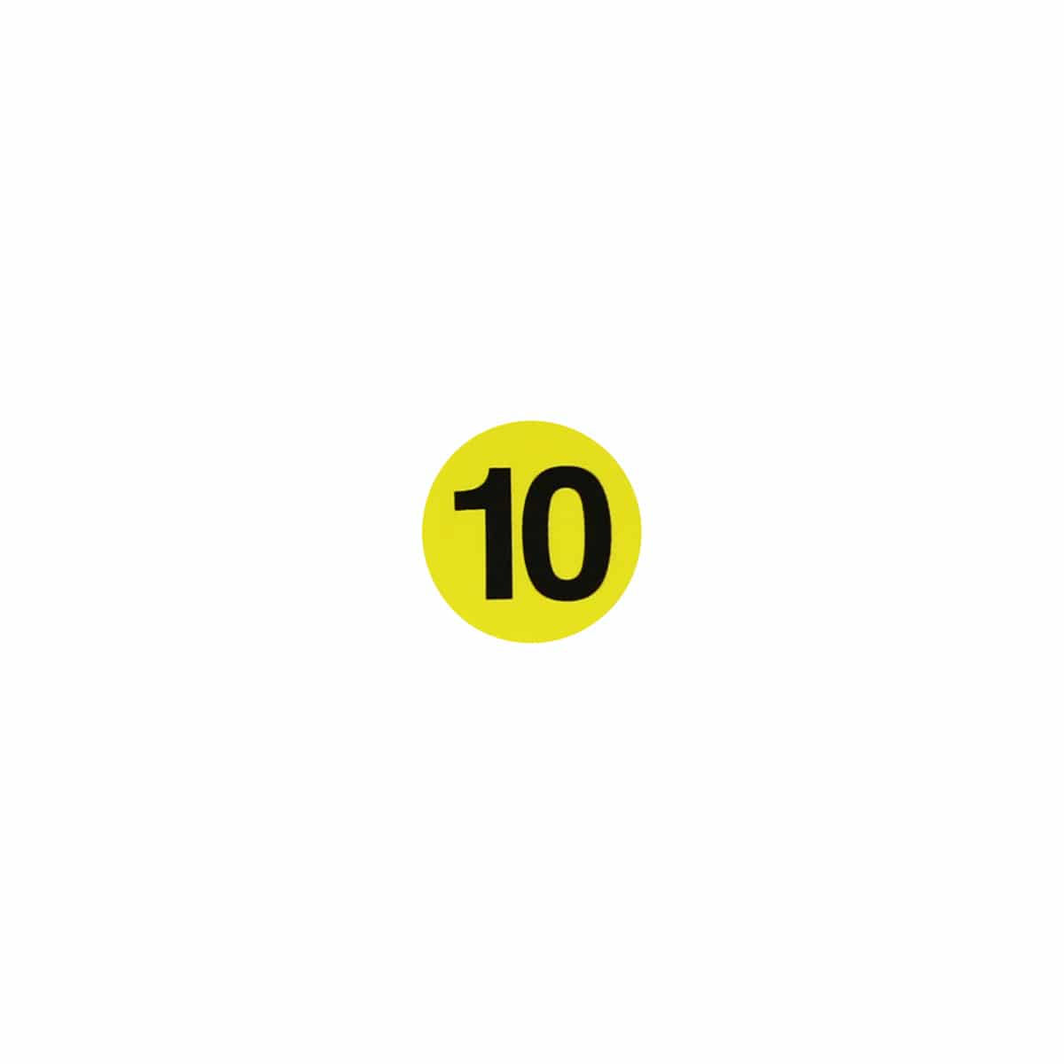 Number 10 Labels | Yellow and Black Small 1/2″ Round QTY 1,000