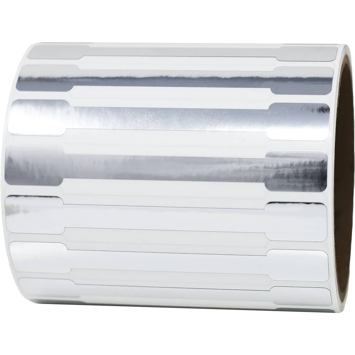 Metallic Silver Blank Tamper Labels 0.5 ends (5/16 band) x 4" Barbell QTY 500 Metallic Silver Blank Tamper Labels 0.5 ends (5/16 band) x 4" Barbell QTY 500