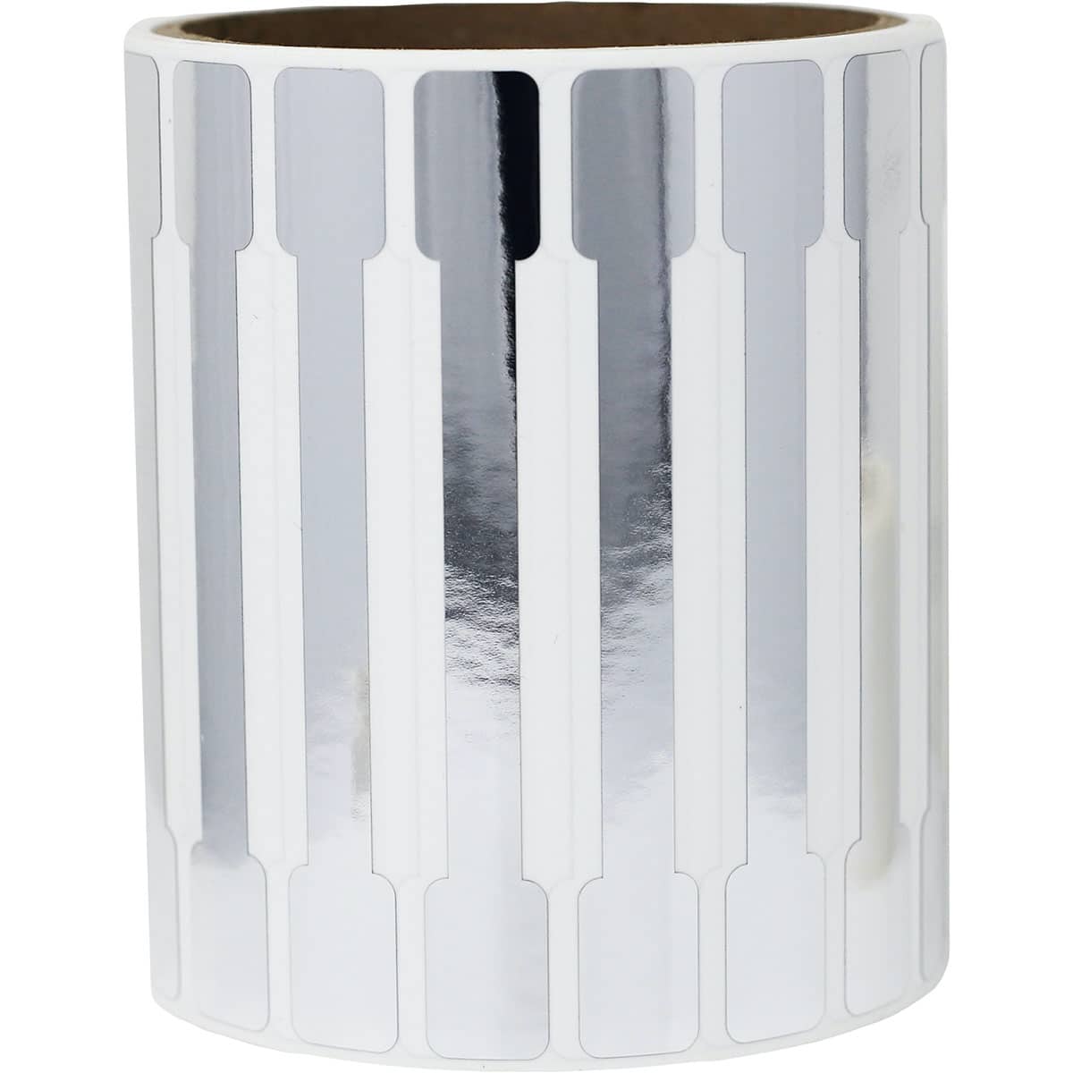 Metallic Silver Blank Tamper Labels 0.5 ends (5/16 band) x 4" Barbell QTY 500 Metallic Silver Blank Tamper Labels 0.5 ends (5/16 band) x 4" Barbell QTY 500