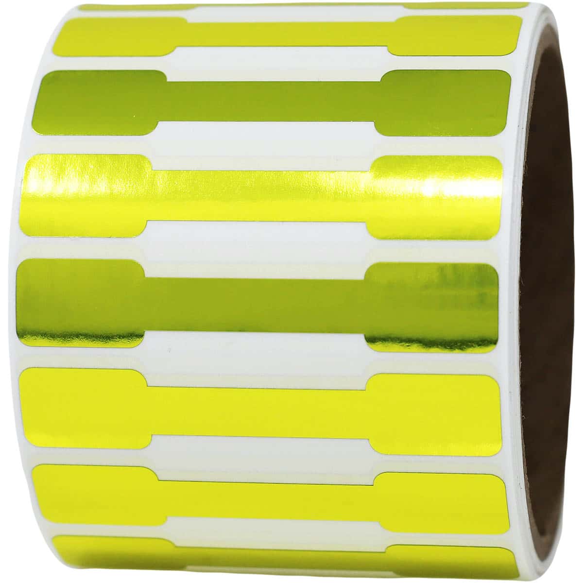 Metallic Gold Blank Tamper Labels 0.5 ends (5/16 band) x 2.75" Barbell QTY 500