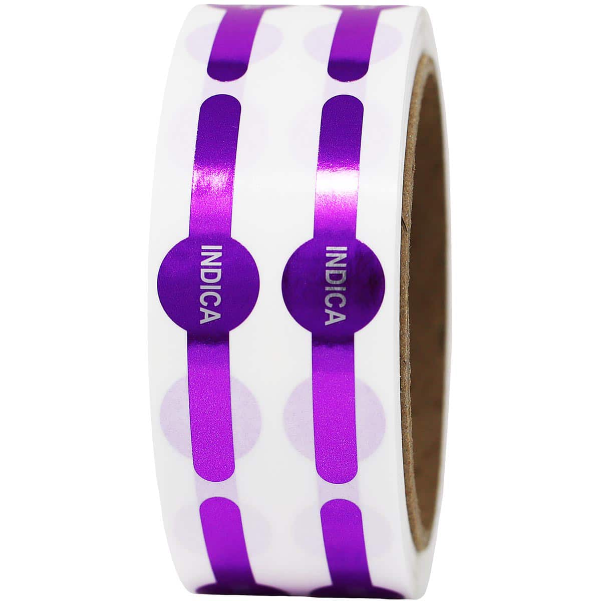Metallic Purple Indica Vial Tube Labels 0.6 circle (0.25 band) x 2.5" Vial Tube QTY 500