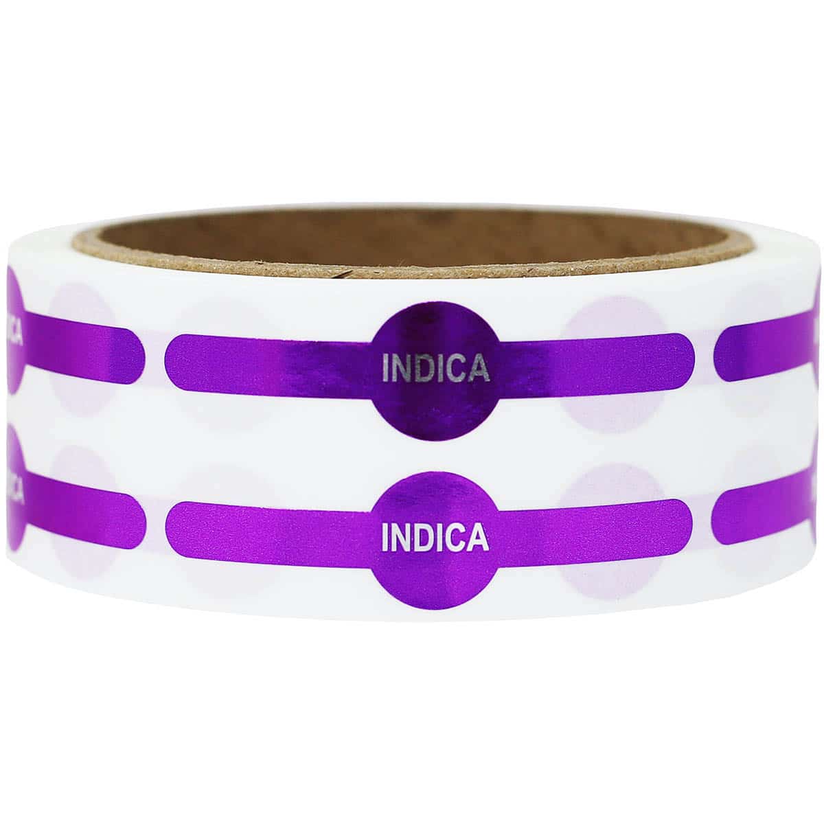 Metallic Purple Indica Vial Tube Labels 0.6 circle (0.25 band) x 2.5" Vial Tube QTY 500