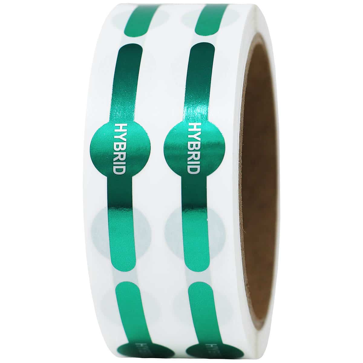 Metallic Green Hybrid Vial Tube Labels 0.6 circle (0.25 band) x 2.5" Vial Tube QTY 500