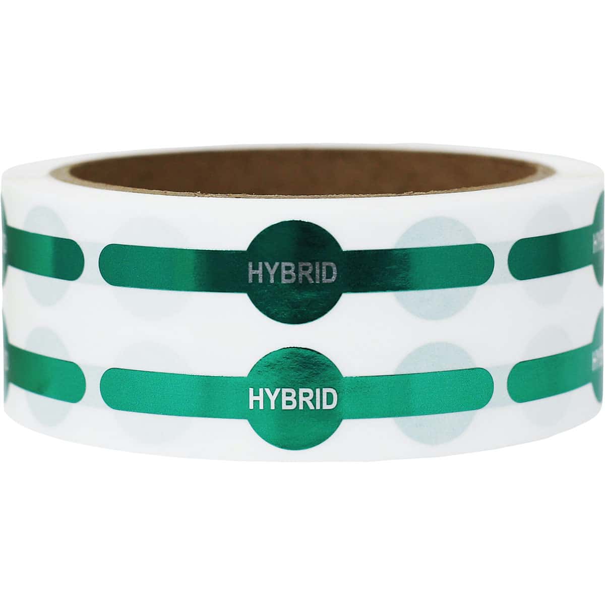 Metallic Green Hybrid Vial Tube Labels 0.6 circle (0.25 band) x 2.5" Vial Tube QTY 500