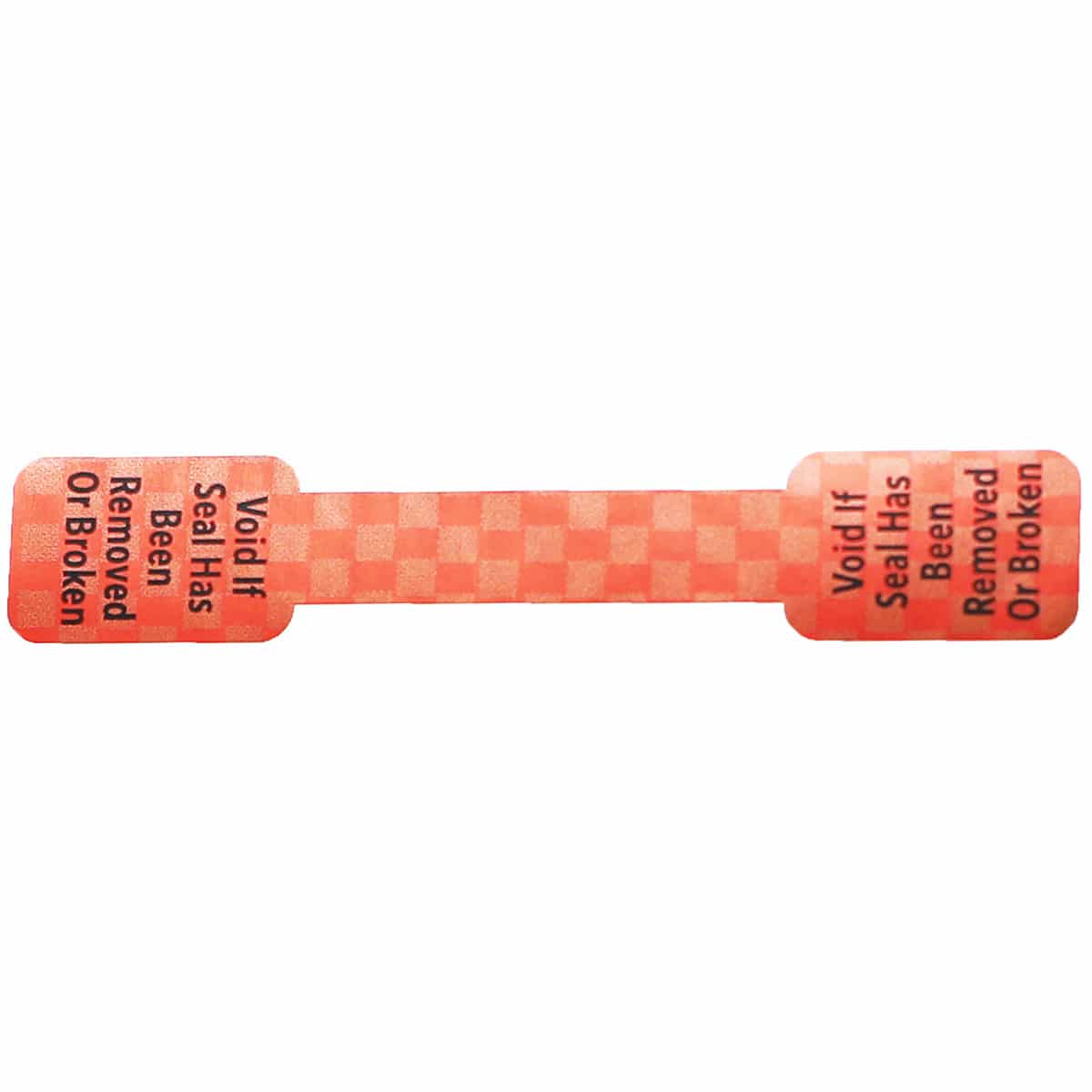 Metallic Red Void if Seal has been Broken Labels 0.5 ends (5/16 band) x 2.75" Barbell QTY 500