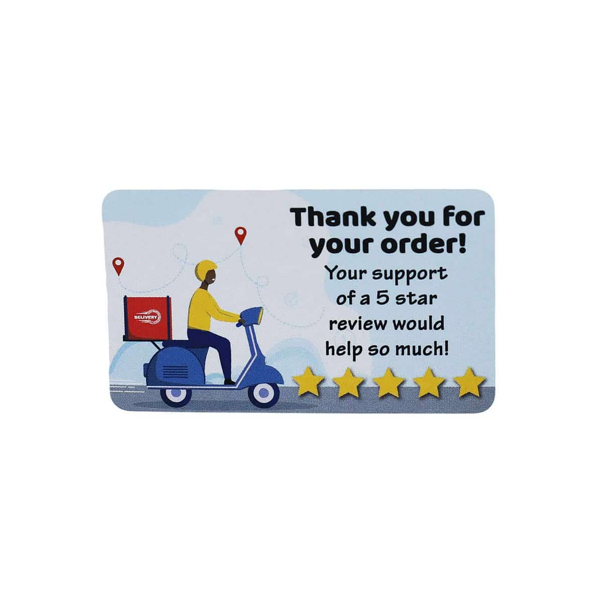 Thank You for Your Order 5 Star Review Delivery Labels QTY 500
