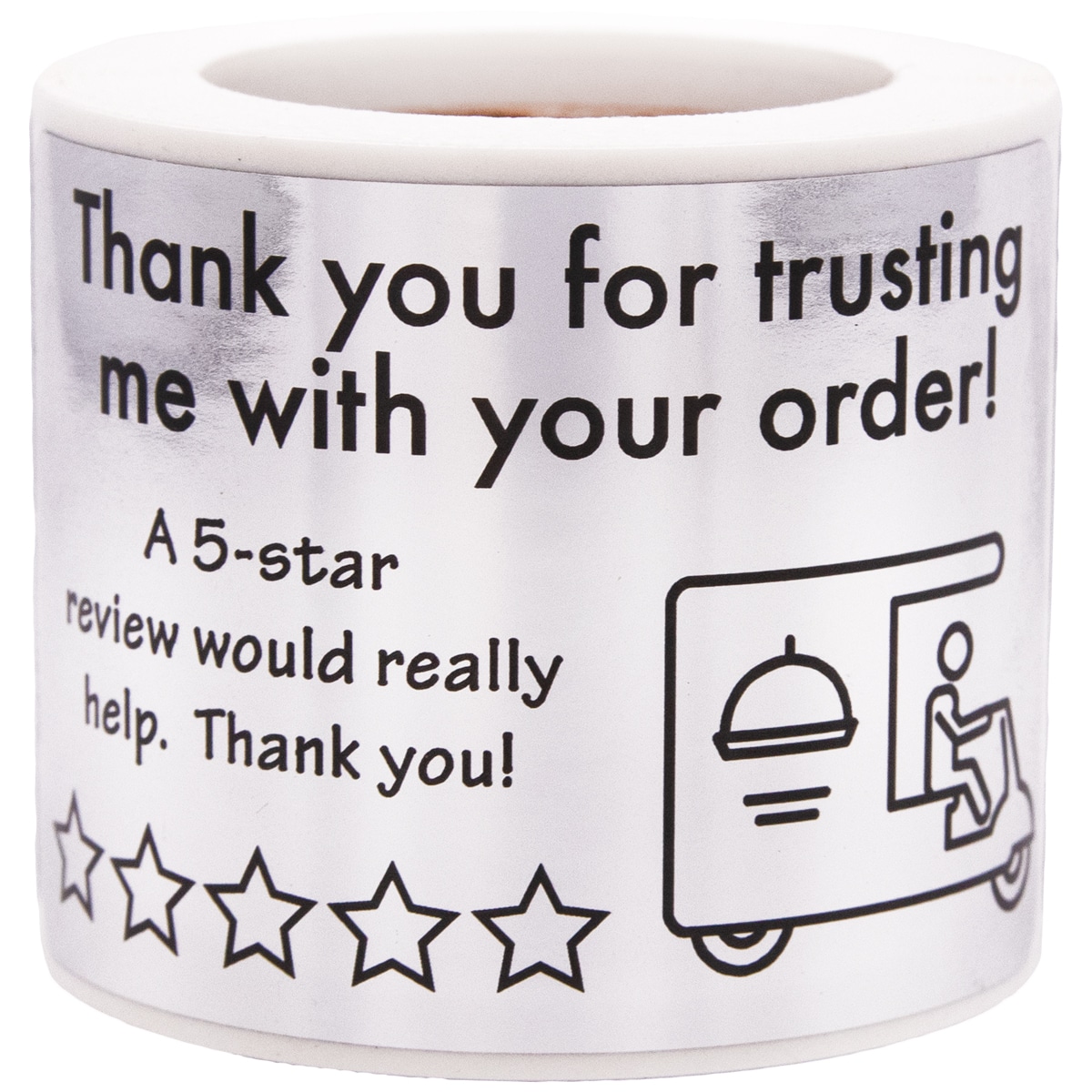 Metallic Silver Thank You for Your Order 5 Star Delivery Labels QTY 500 Metallic Silver Thank You for Your Order 5 Star Delivery Labels QTY 500