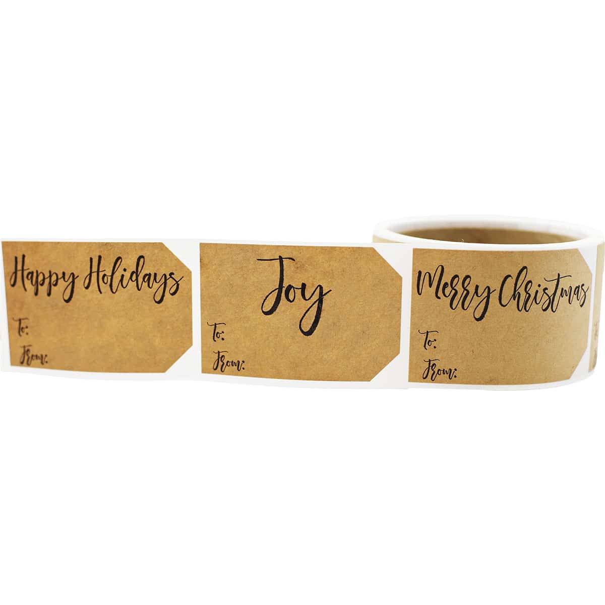 Natural Kraft Happy Holidays Gift Tags Noel Merry Christmas and Joy QTY 100 Natural Kraft Happy Holidays Gift Tags Noel Merry Christmas and Joy QTY 100