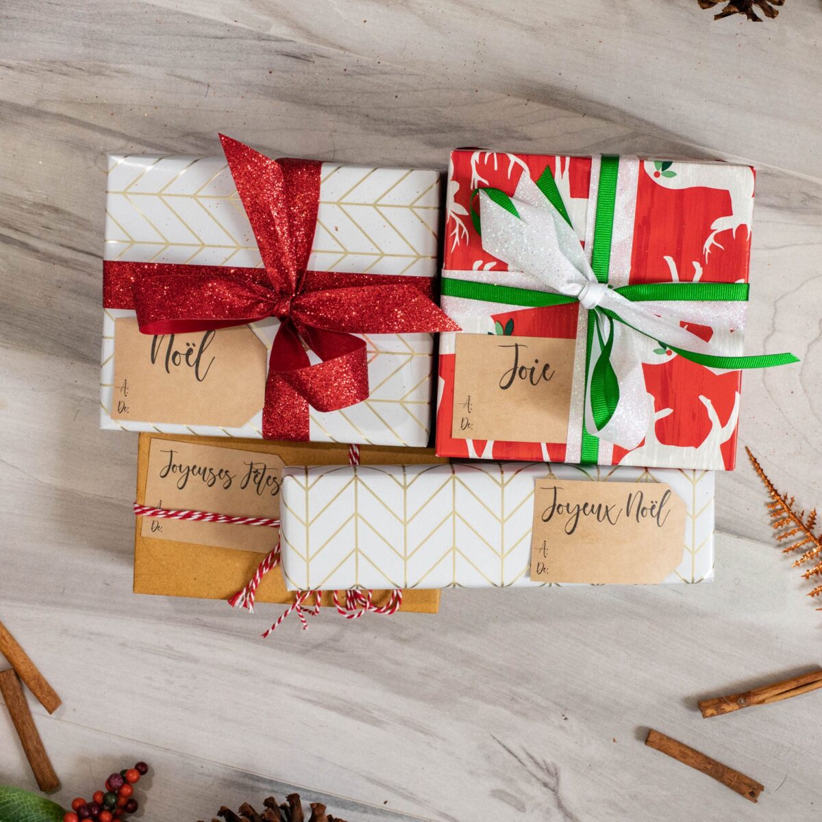 French Christmas Decorations Kraft Gift Tags for Gift Wrapping QTY 100 French Christmas Decorations Kraft Gift Tags for Gift Wrapping QTY 100