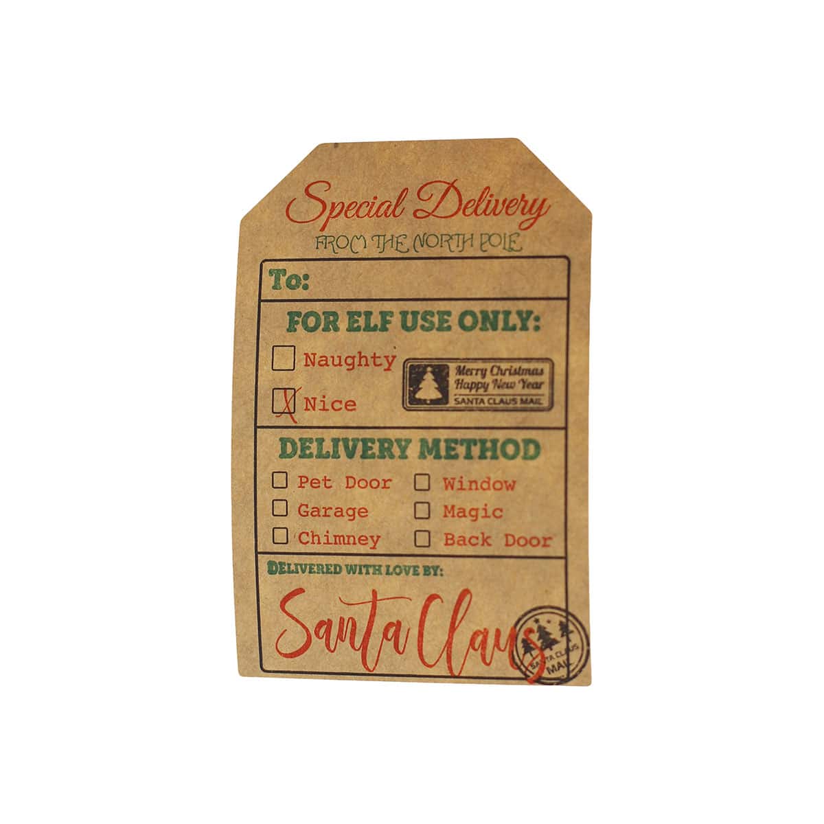 Santas North Pole Christmas Gift Tags Kraft QTY 100 Santas North Pole Christmas Gift Tags Kraft QTY 100