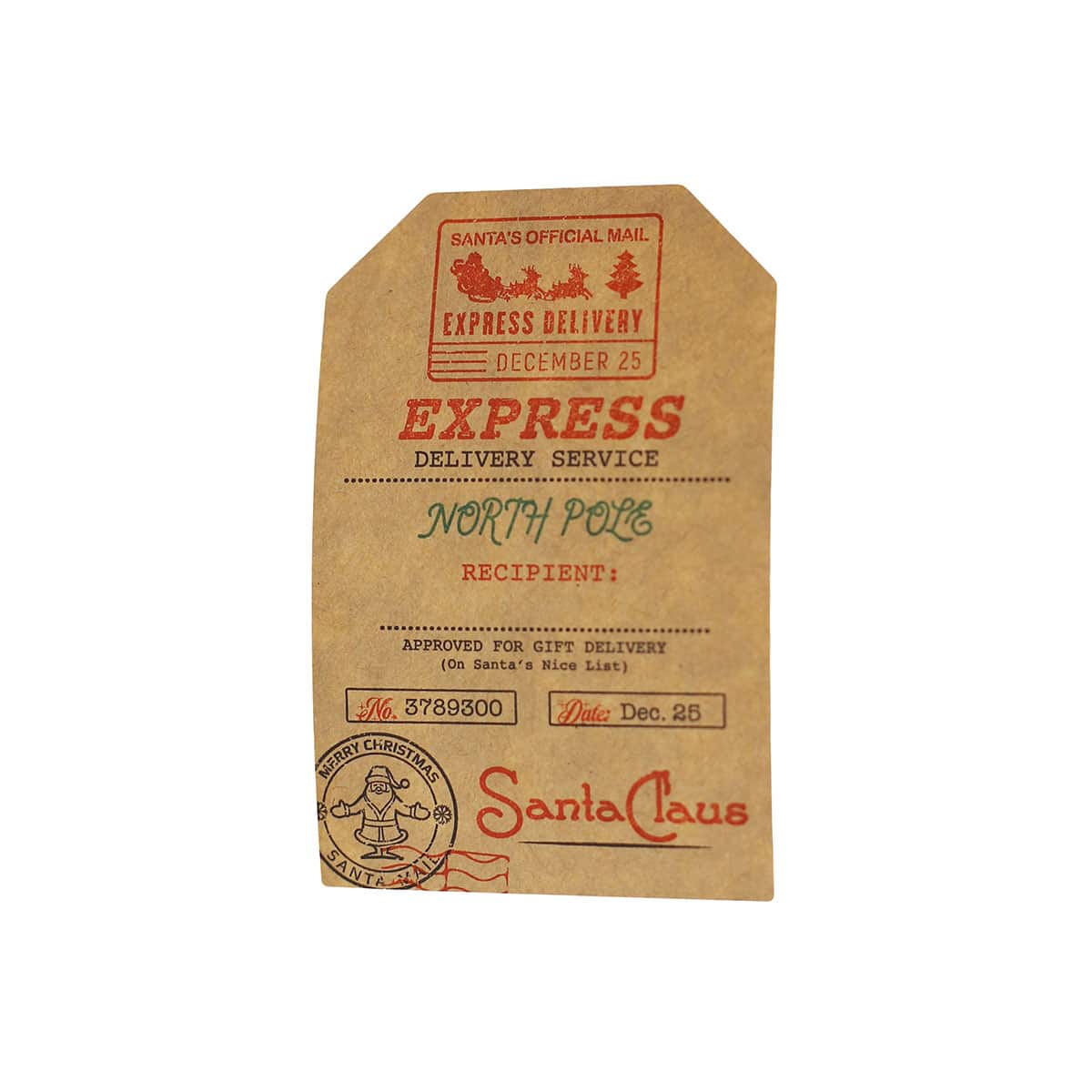 Santas North Pole Christmas Gift Tags Kraft QTY 100 Santas North Pole Christmas Gift Tags Kraft QTY 100