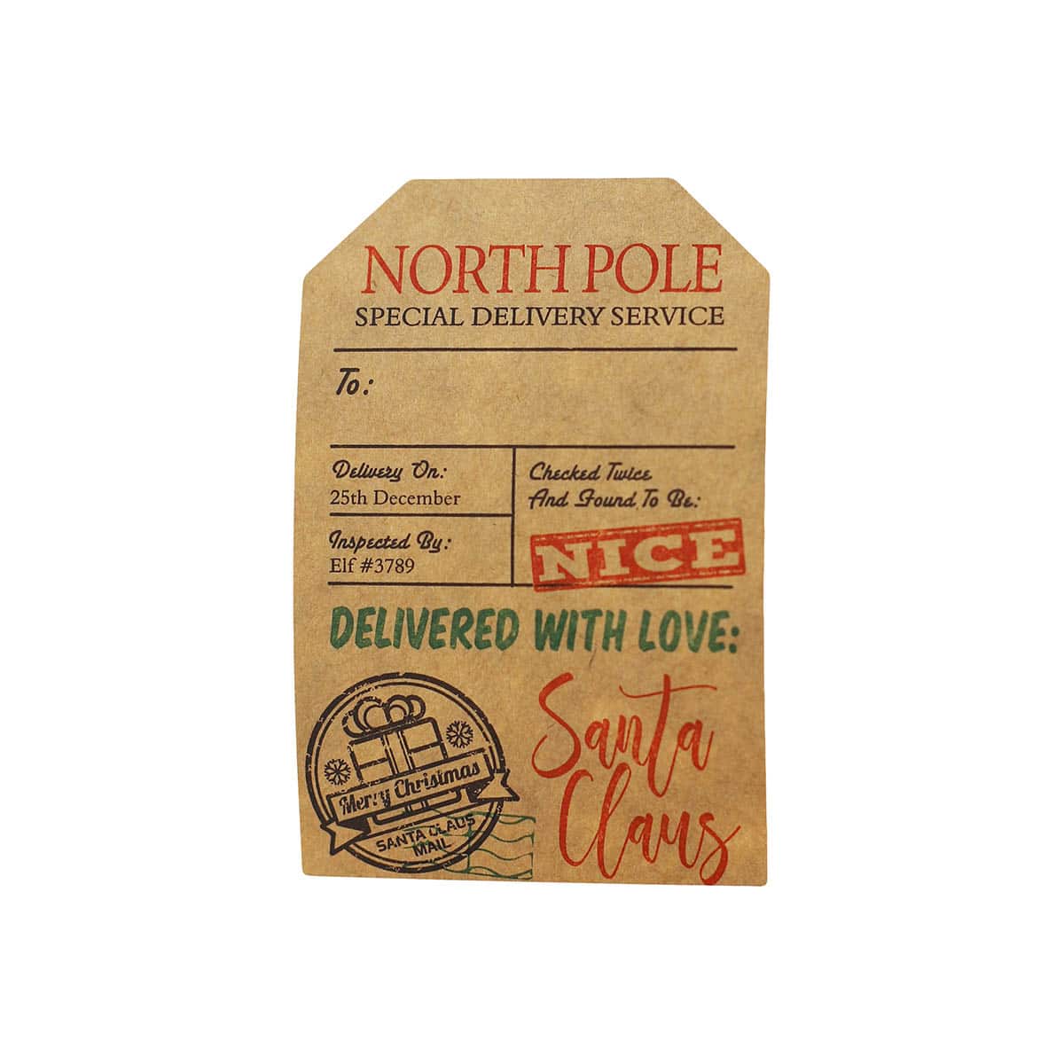 Santas North Pole Christmas Gift Tags Kraft QTY 100 Santas North Pole Christmas Gift Tags Kraft QTY 100