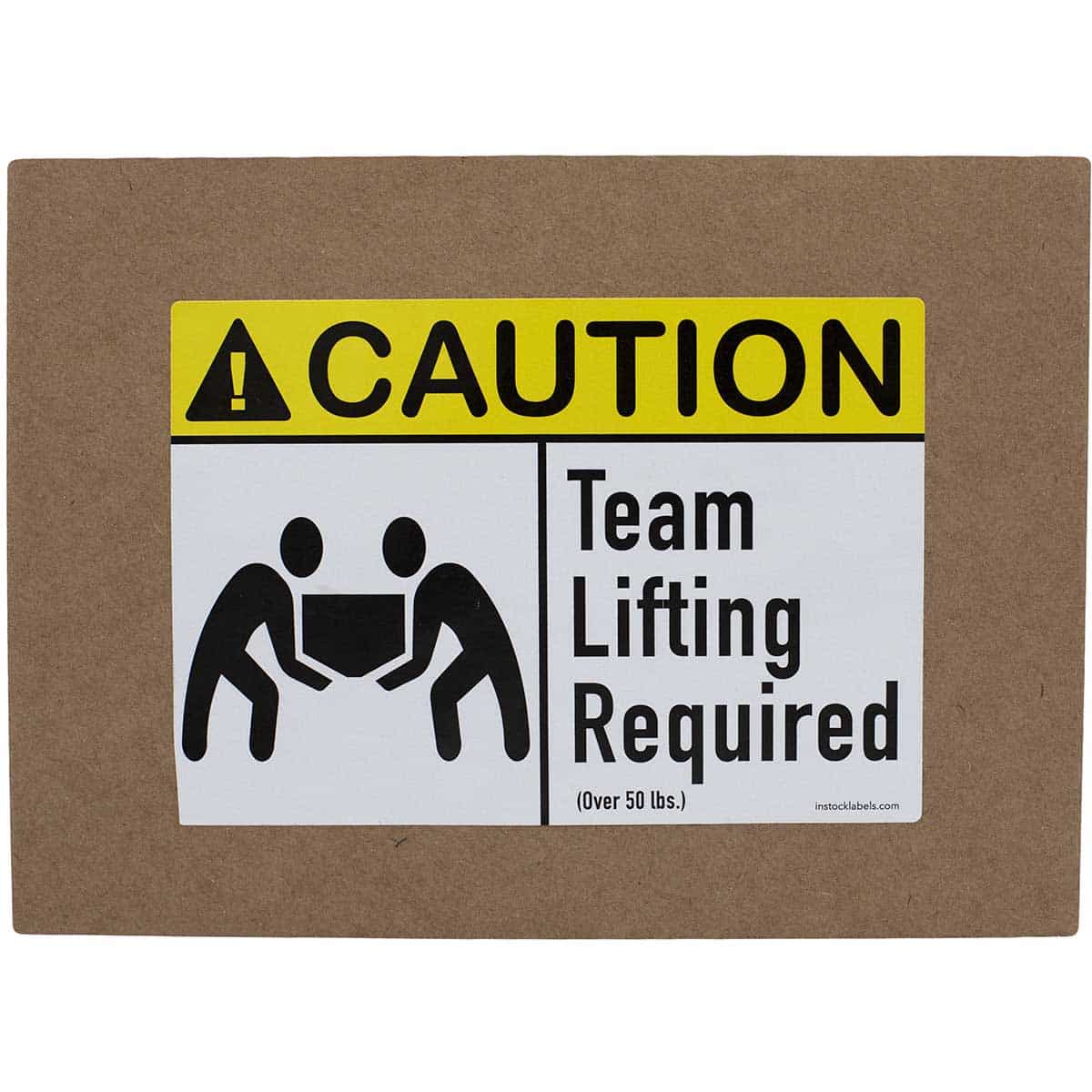 Caution Team Lifting Required Warning Labels - 3.5 x 5" QTY 500 Caution Team Lifting Required Warning Labels - 3.5 x 5" QTY 500