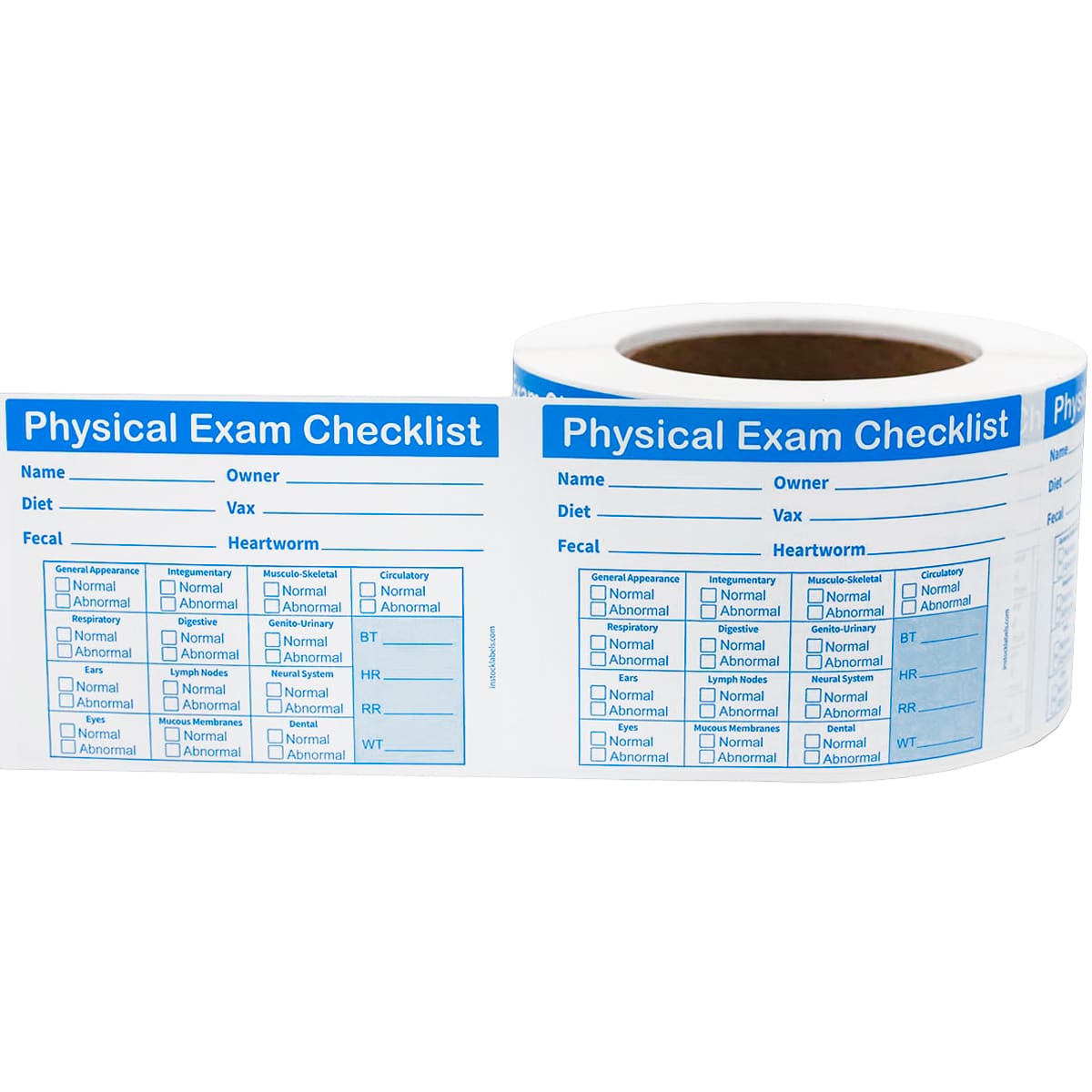 Vet Stickers Pet Physical Exam Checklist QTY 500 Vet Stickers Pet Physical Exam Checklist QTY 500