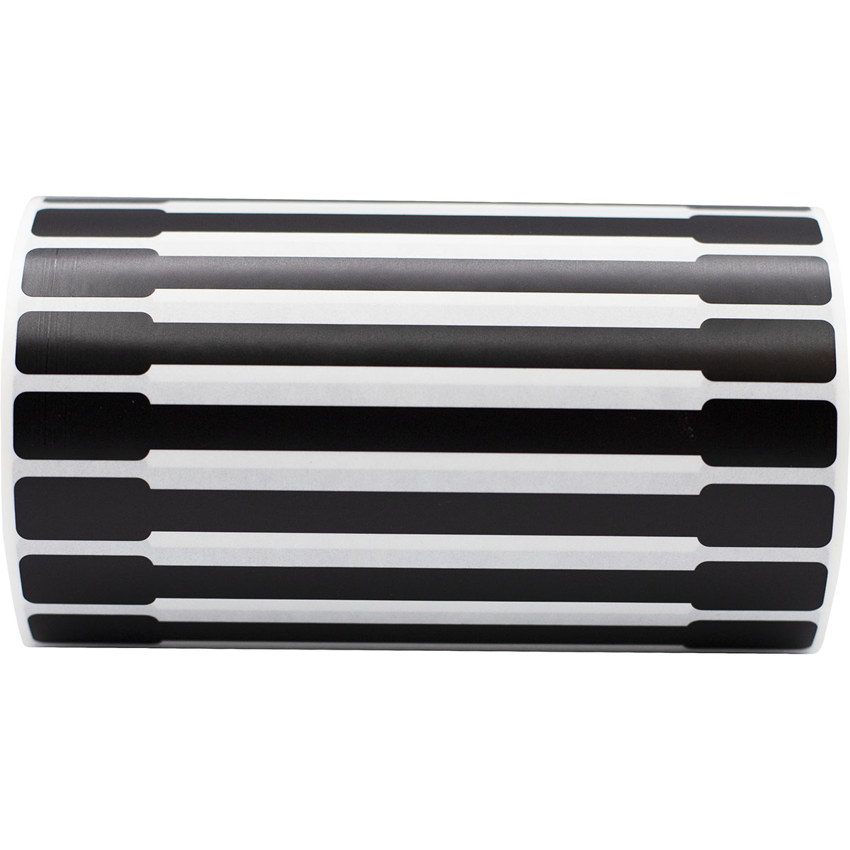 Black Blank Tamper Labels 0.5 ends (5/16 band) x 6" Barbell shape QTY 500 Black Blank Tamper Labels 0.5 ends (5/16 band) x 6" Barbell shape QTY 500